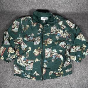 Vintage Lavon 80s Jacket Women's M Colorful Long Sleeve Track